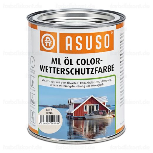 Asuso ML l Color Wetterschutzfarbe  2,5 ltr -Alle Tne-