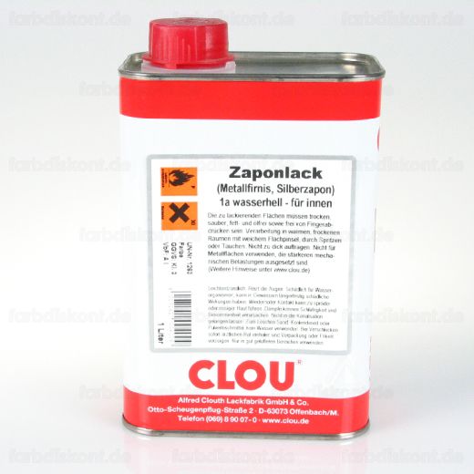 Clou Zaponlack farblos Metallfirnis Silberzapon 1 Liter