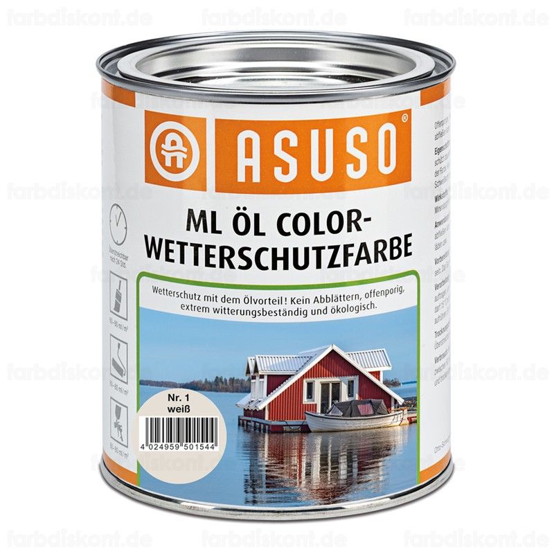 Asuso ML l Color Wetterschutzfarbe  2,5 ltr -Alle Tne-