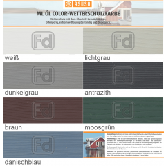 Asuso ML l Color Wetterschutzfarbe  2,5 ltr -Alle Tne-